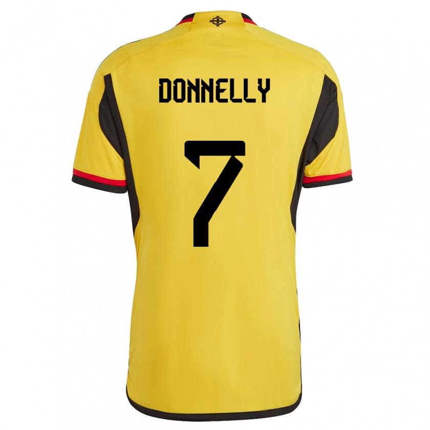 Kandiny Gyermek Észak-Írország Caolan Donnelly #7 Fehér Idegenbeli Jersey 24-26 Mez Póló Ing