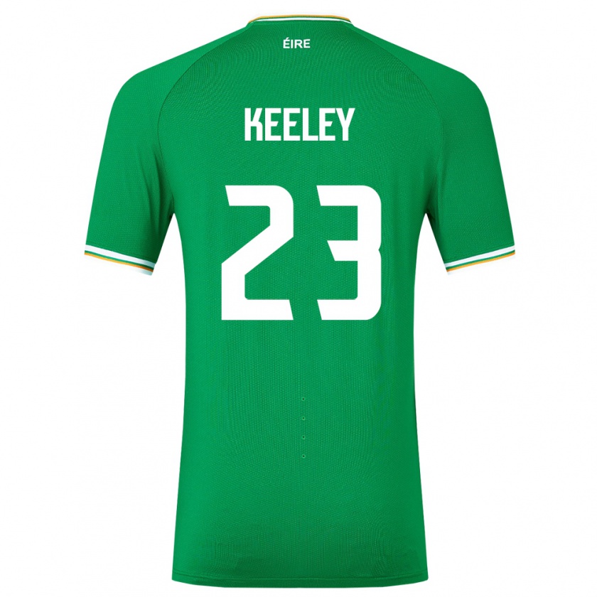 Kandiny Férfi Ír-Sziget Josh Keeley #23 Zöld Hazai Jersey 24-26 Mez Póló Ing