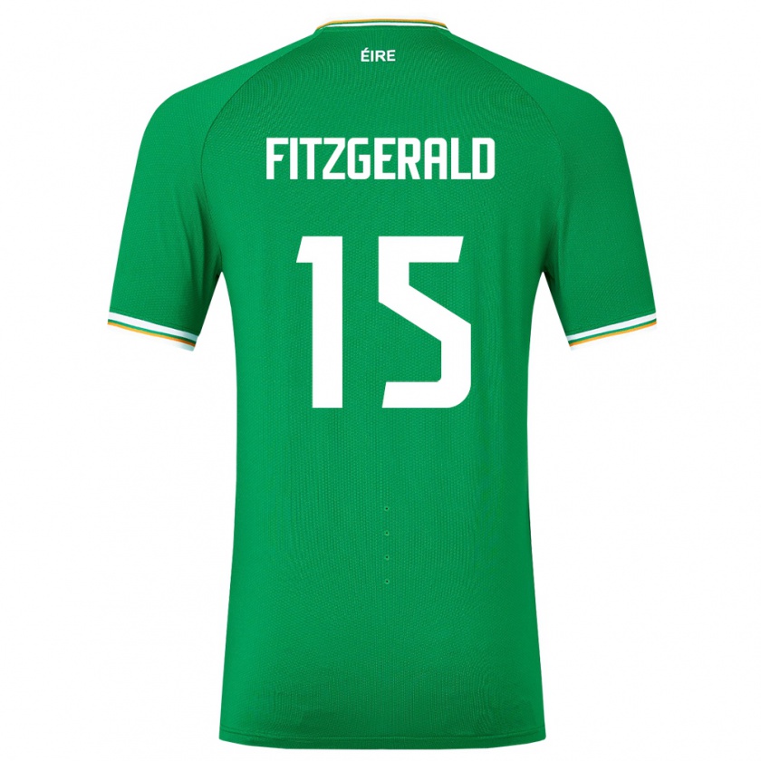 Kandiny Férfi Ír-Sziget Kyle Fitzgerald #15 Zöld Hazai Jersey 24-26 Mez Póló Ing