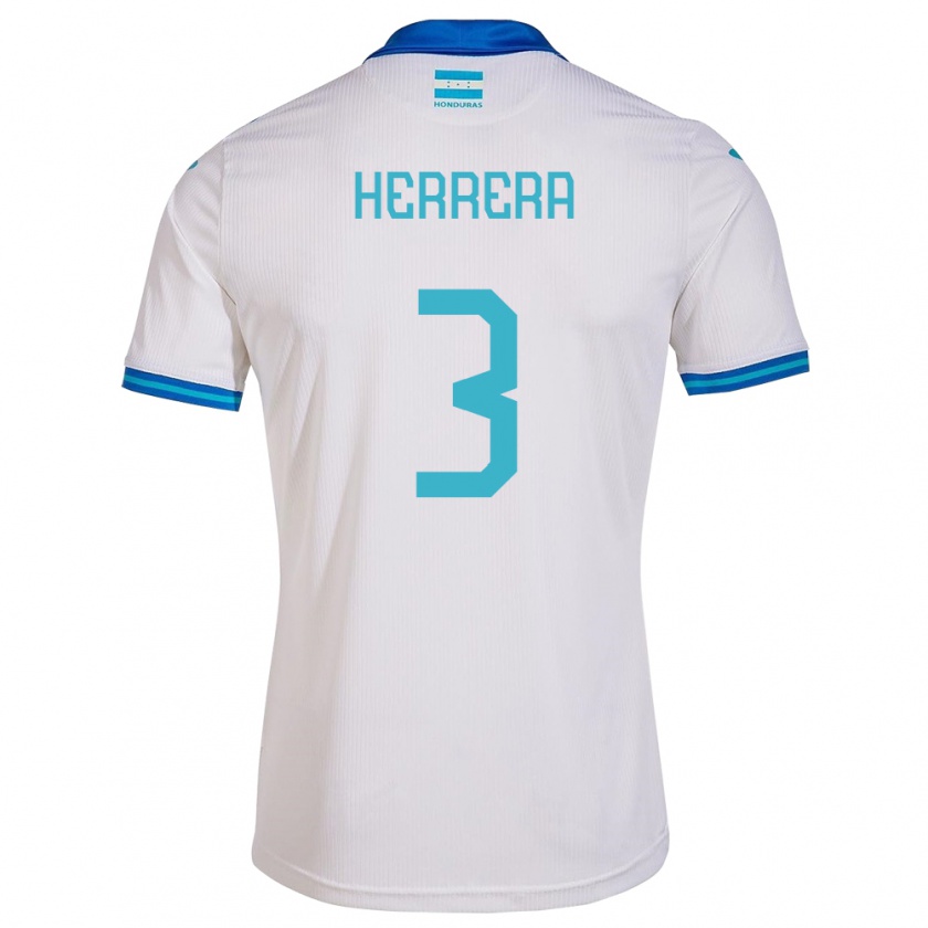 Kandiny Férfi Honduras David Herrera #3 Fehér Hazai Jersey 24-26 Mez Póló Ing