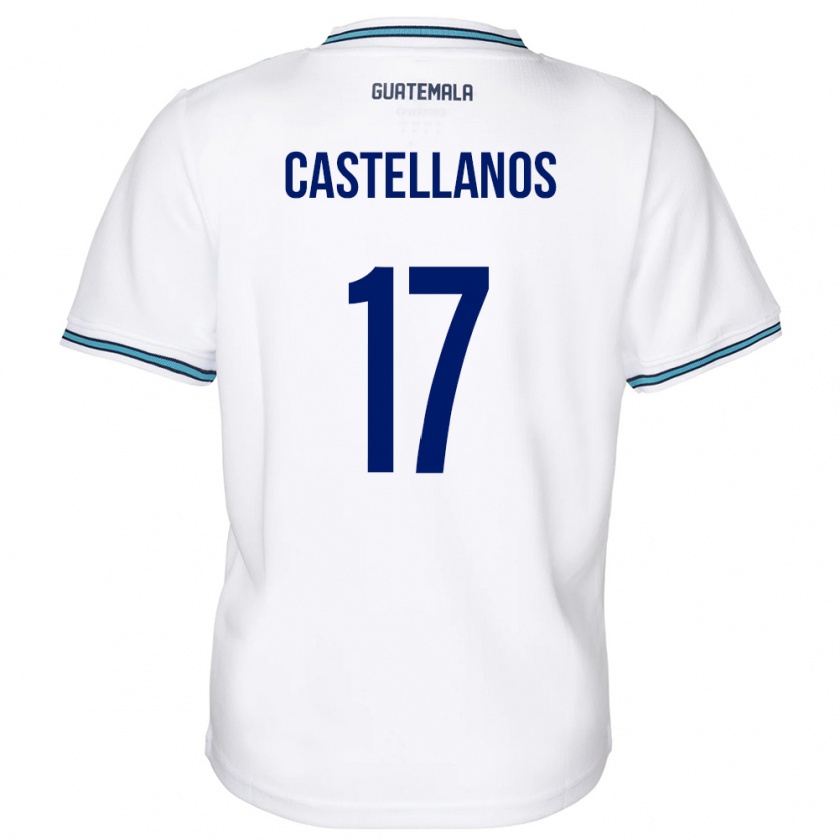 Kandiny Férfi Guatemala Óscar Castellanos #17 Fehér Hazai Jersey 24-26 Mez Póló Ing