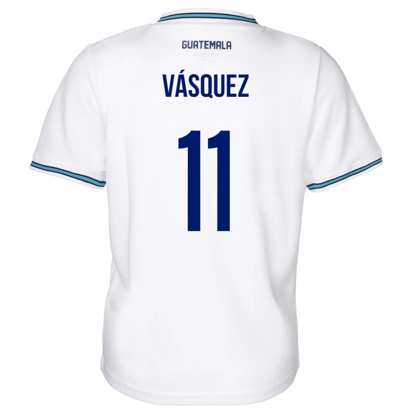 Kandiny Férfi Guatemala Gabino Vásquez #11 Fehér Hazai Jersey 24-26 Mez Póló Ing