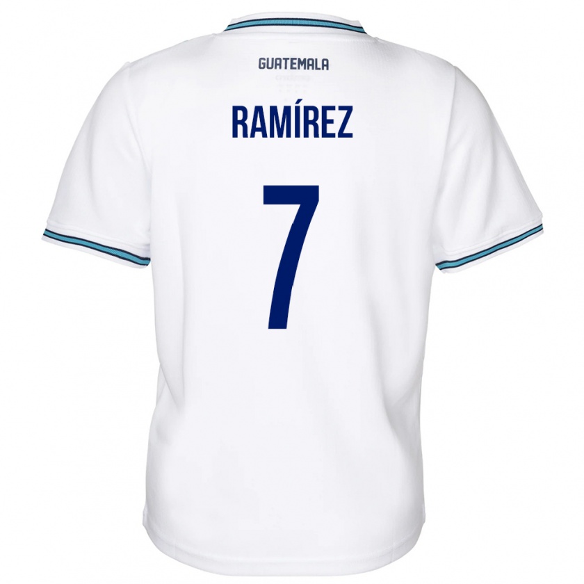 Kandiny Férfi Guatemala Leslie Ramírez #7 Fehér Hazai Jersey 24-26 Mez Póló Ing