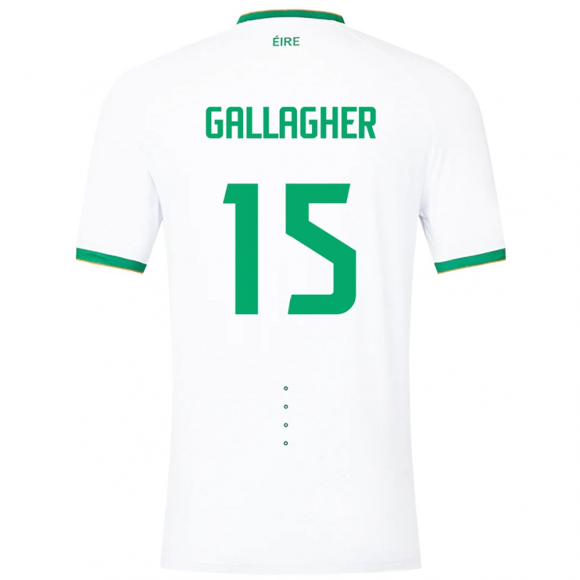 Kandiny Férfi Ír-Sziget Oisín Gallagher #15 Fehér Idegenbeli Jersey 24-26 Mez Póló Ing