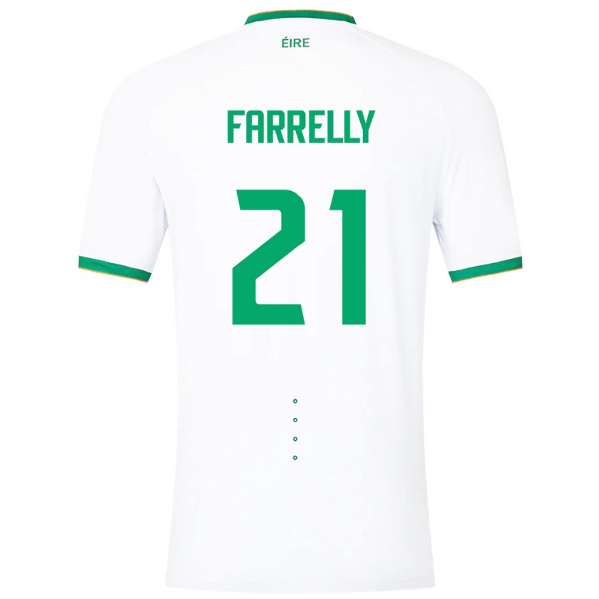 Kandiny Férfi Ír-Sziget Sinead Farrelly #21 Fehér Idegenbeli Jersey 24-26 Mez Póló Ing