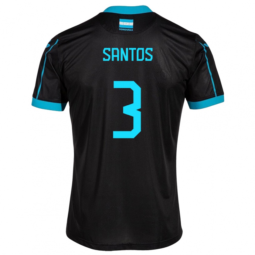 Kandiny Férfi Honduras Marcelo Santos #3 Fekete Idegenbeli Jersey 24-26 Mez Póló Ing