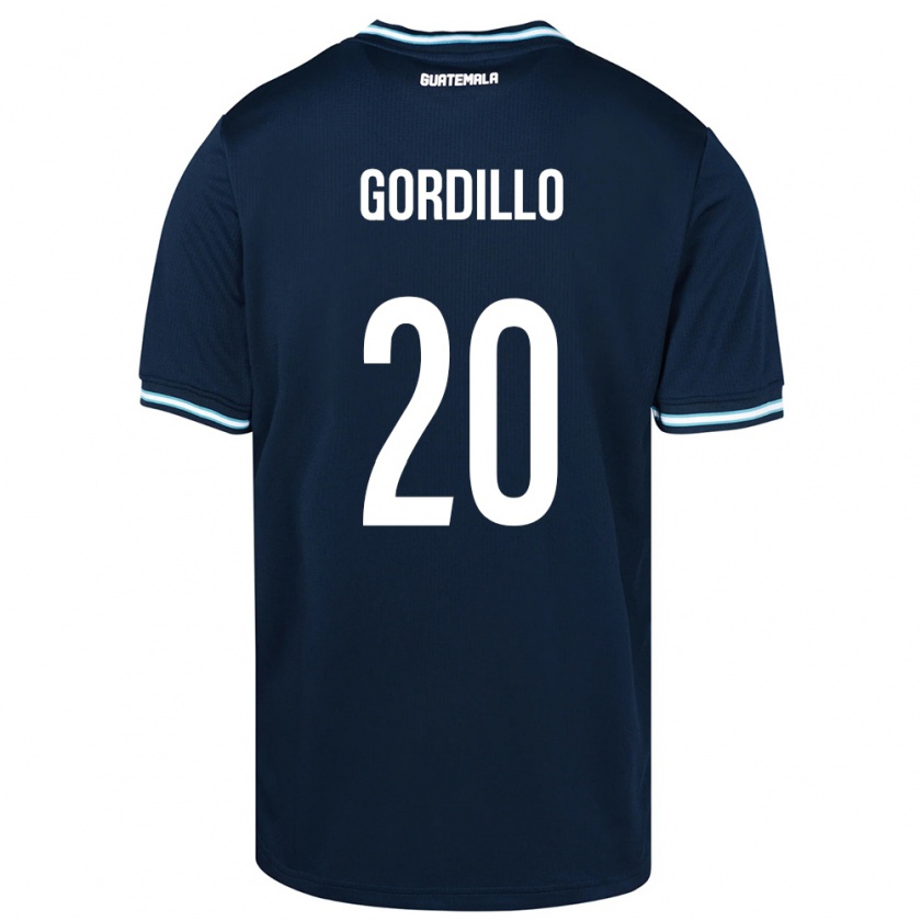 Kandiny Férfi Guatemala Gerardo Gordillo #20 Kék Idegenbeli Jersey 24-26 Mez Póló Ing