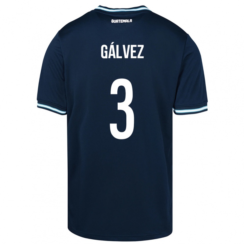 Kandiny Férfi Guatemala Fredy Gálvez #3 Kék Idegenbeli Jersey 24-26 Mez Póló Ing