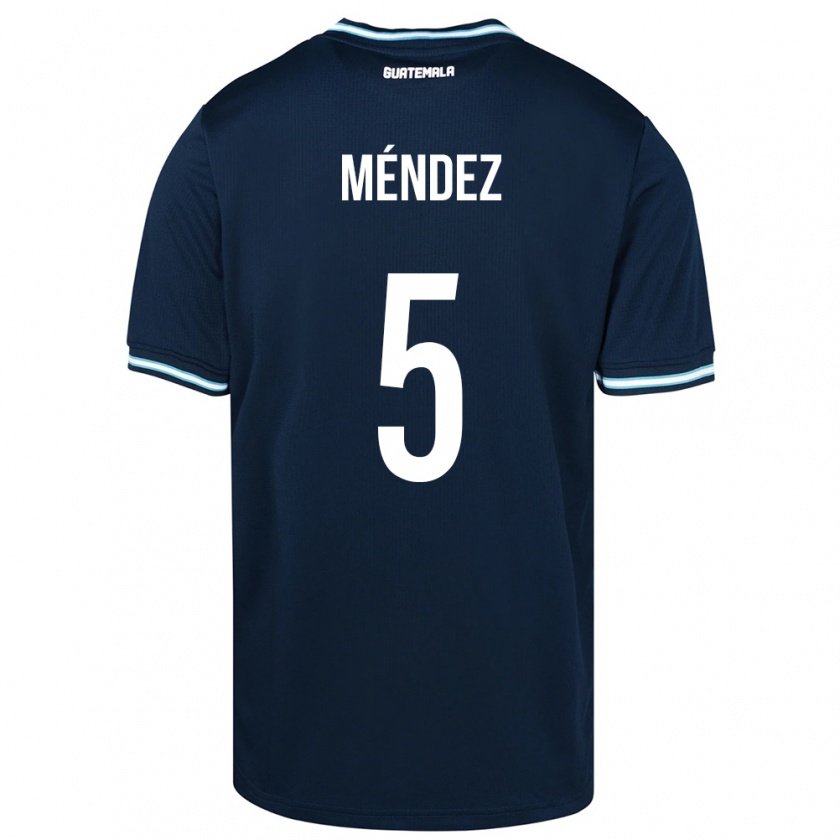 Kandiny Férfi Guatemala Diego Méndez #5 Kék Idegenbeli Jersey 24-26 Mez Póló Ing