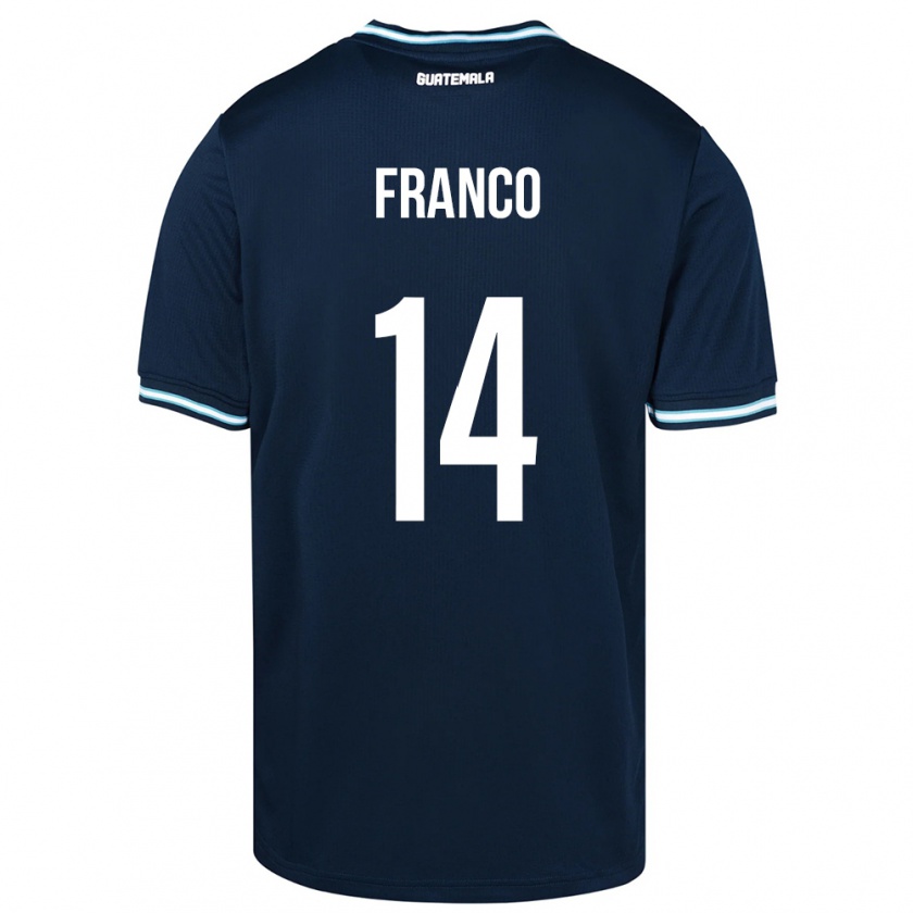 Kandiny Férfi Guatemala Jonathan Franco #14 Kék Idegenbeli Jersey 24-26 Mez Póló Ing