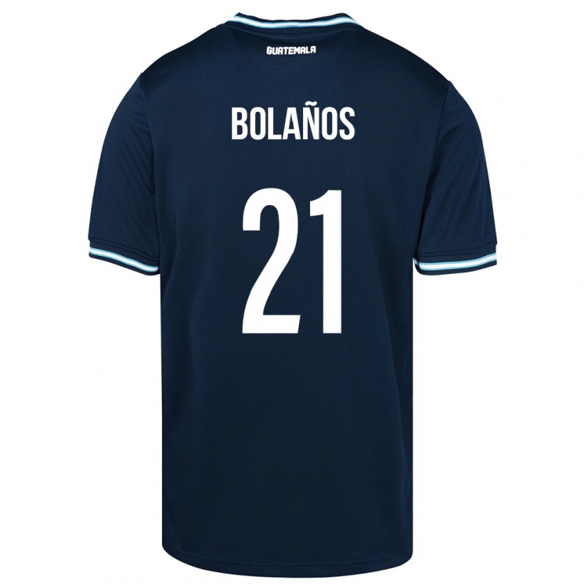 Kandiny Férfi Guatemala Diego Bolaños #21 Kék Idegenbeli Jersey 24-26 Mez Póló Ing