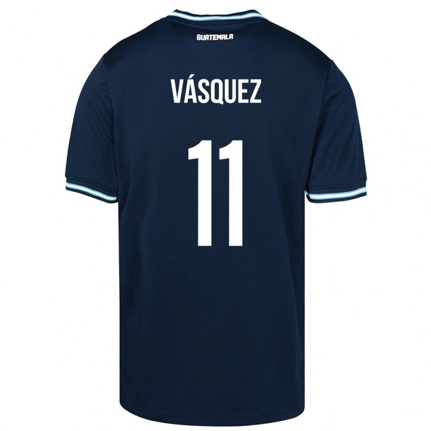 Kandiny Férfi Guatemala Gabino Vásquez #11 Kék Idegenbeli Jersey 24-26 Mez Póló Ing