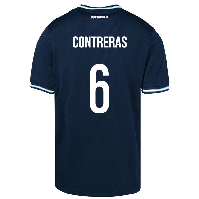 Kandiny Férfi Guatemala María Contreras #6 Kék Idegenbeli Jersey 24-26 Mez Póló Ing