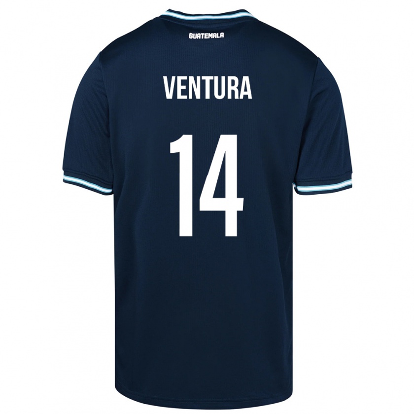 Kandiny Férfi Guatemala Madelyn Ventura #14 Kék Idegenbeli Jersey 24-26 Mez Póló Ing