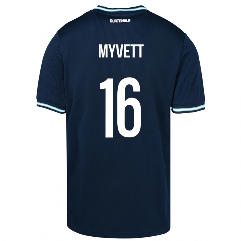 Kandiny Férfi Guatemala Jemery Myvett #16 Kék Idegenbeli Jersey 24-26 Mez Póló Ing