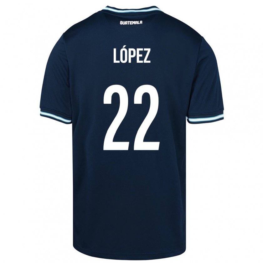 Kandiny Férfi Guatemala Whitney López #22 Kék Idegenbeli Jersey 24-26 Mez Póló Ing