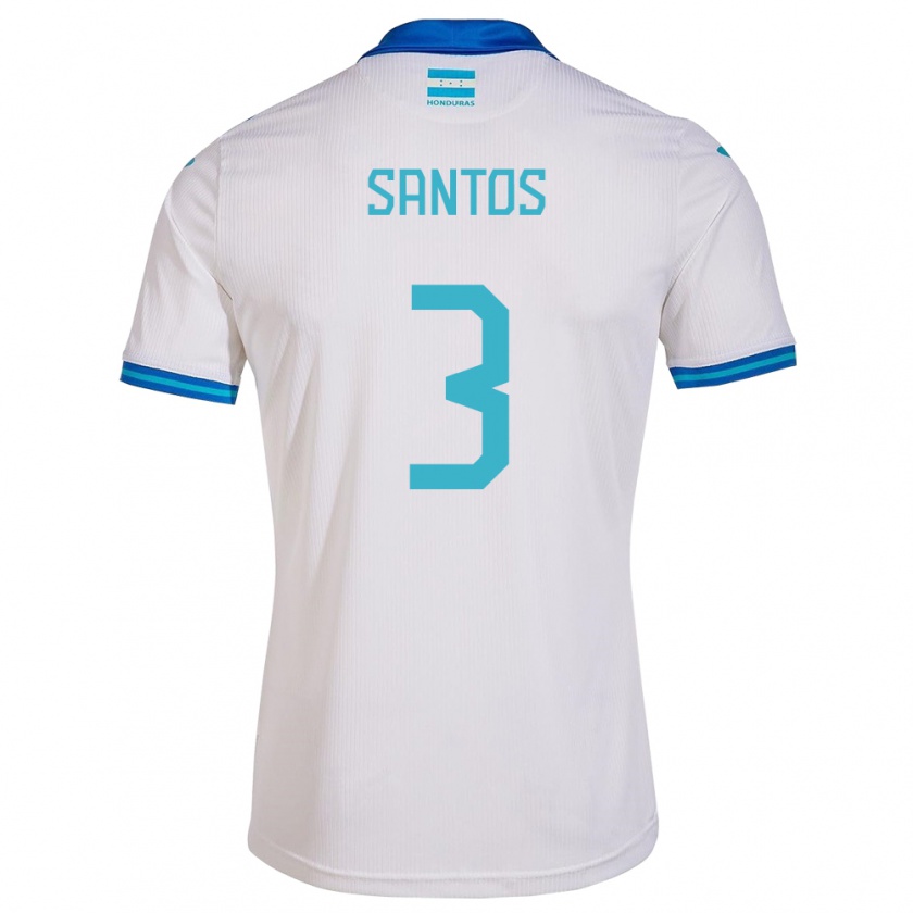 Kandiny Női Honduras Marcelo Santos #3 Fehér Hazai Jersey 24-26 Mez Póló Ing