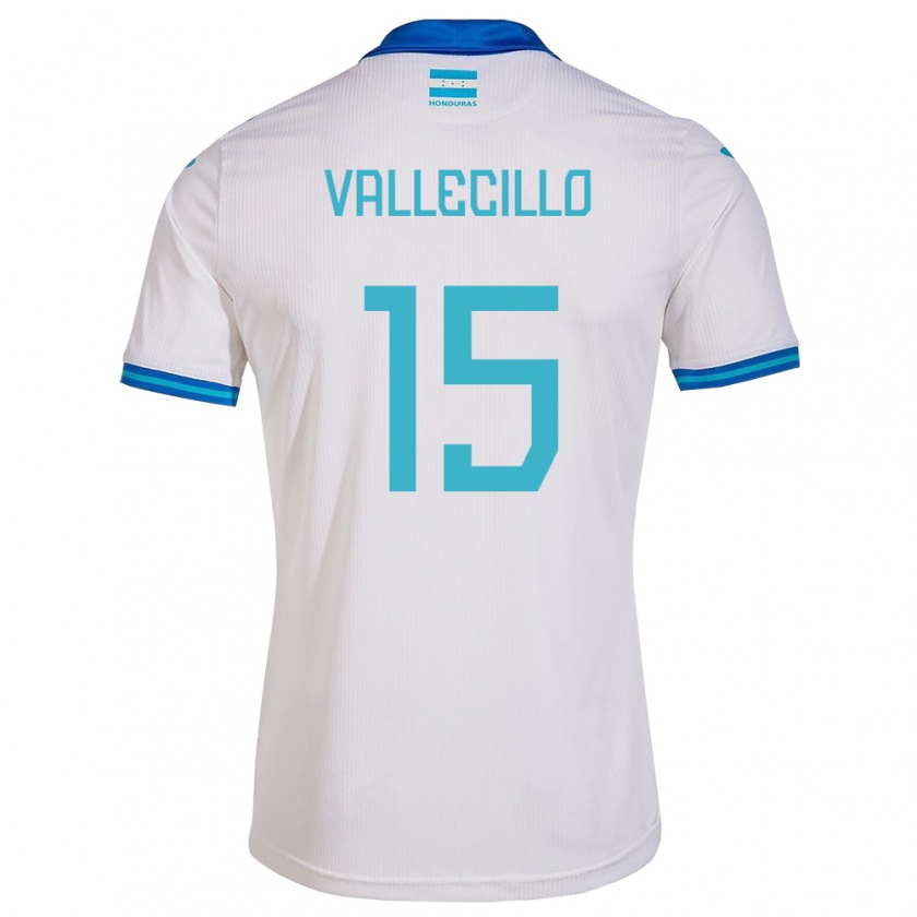 Kandiny Női Honduras Eric Vallecillo #15 Fehér Hazai Jersey 24-26 Mez Póló Ing