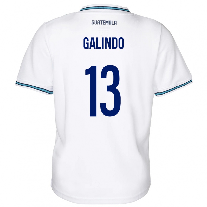 Kandiny Női Guatemala Alejandro Galindo #13 Fehér Hazai Jersey 24-26 Mez Póló Ing