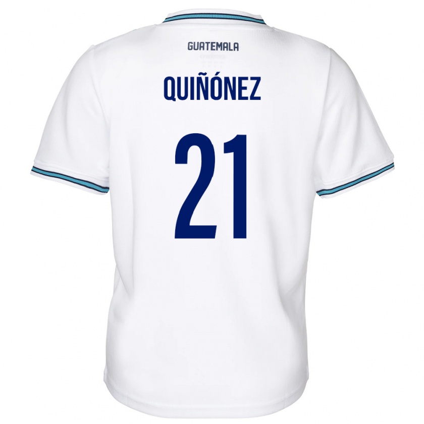 Kandiny Női Guatemala Andrea Quiñónez #21 Fehér Hazai Jersey 24-26 Mez Póló Ing