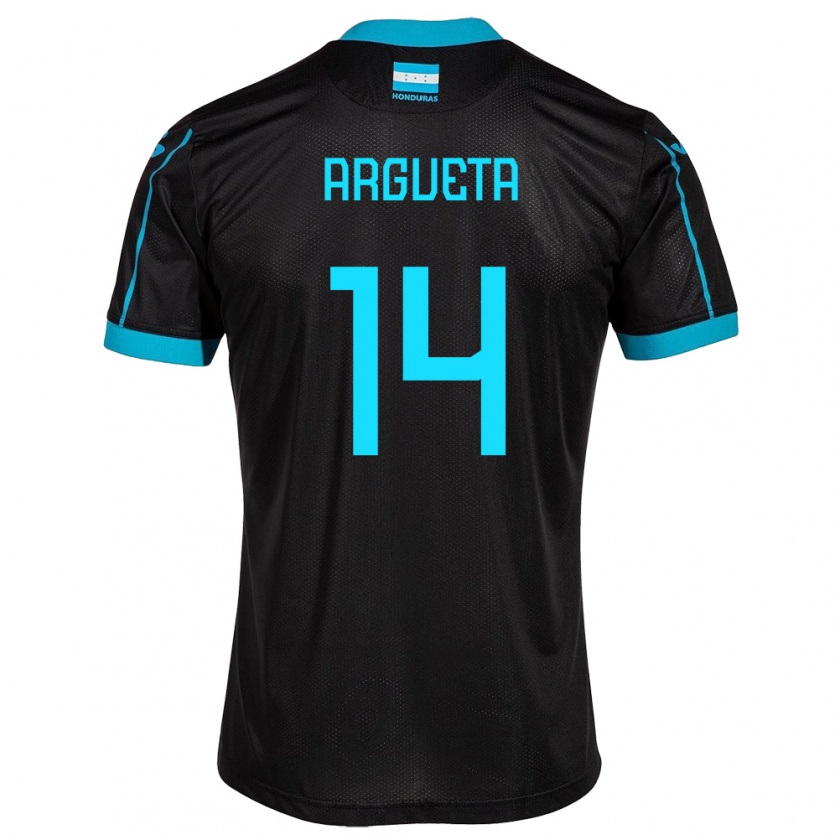 Kandiny Női Honduras Carlos Argueta #14 Fekete Idegenbeli Jersey 24-26 Mez Póló Ing