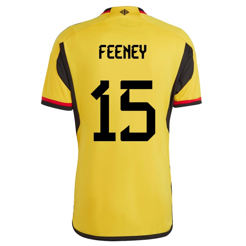 Kandiny Női Észak-Írország George Feeney #15 Fehér Idegenbeli Jersey 24-26 Mez Póló Ing