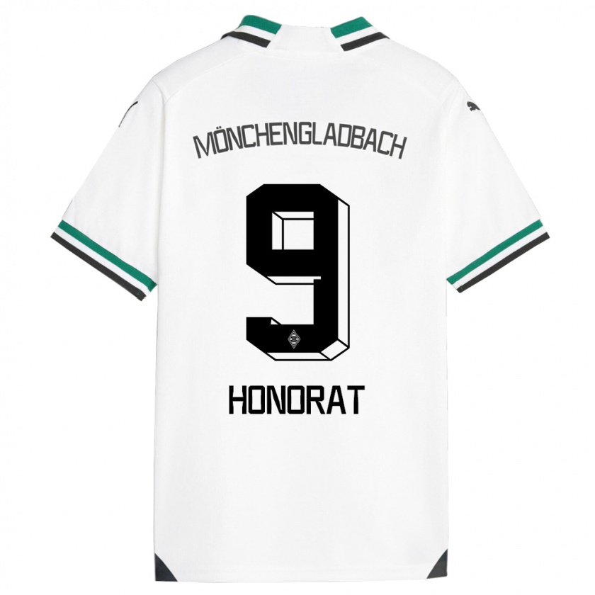 Kandiny Gyermek Franck Honorat #9 Fehér Zöld Hazai Jersey 2023/24 Mez Póló Ing