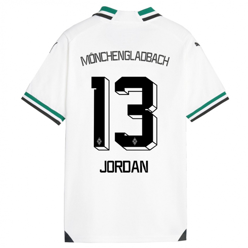 Kandiny Gyermek Jordan #13 Fehér Zöld Hazai Jersey 2023/24 Mez Póló Ing