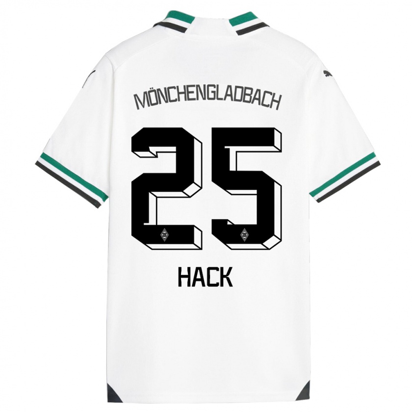 Kandiny Gyermek Robin Hack #25 Fehér Zöld Hazai Jersey 2023/24 Mez Póló Ing