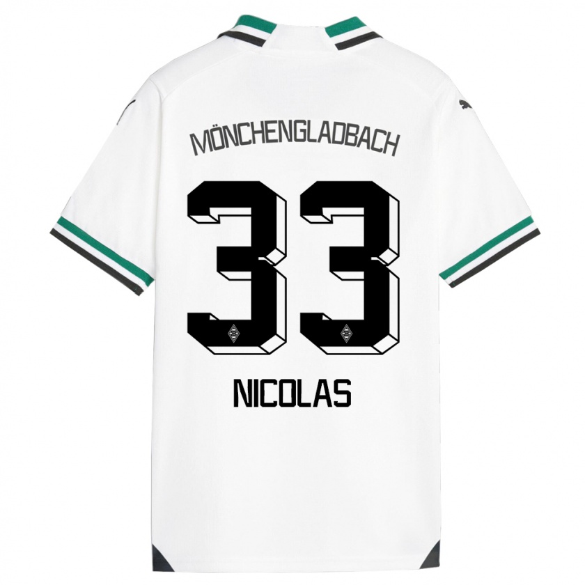 Kandiny Gyermek Moritz Nicolas #33 Fehér Zöld Hazai Jersey 2023/24 Mez Póló Ing