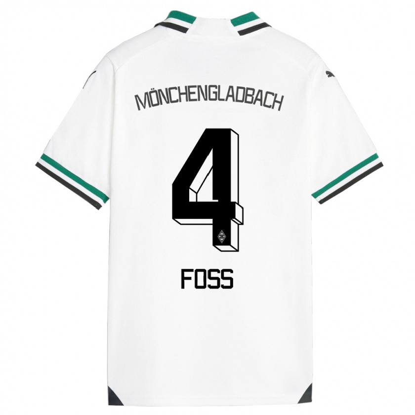 Kandiny Gyermek Jonathan Foss #4 Fehér Zöld Hazai Jersey 2023/24 Mez Póló Ing