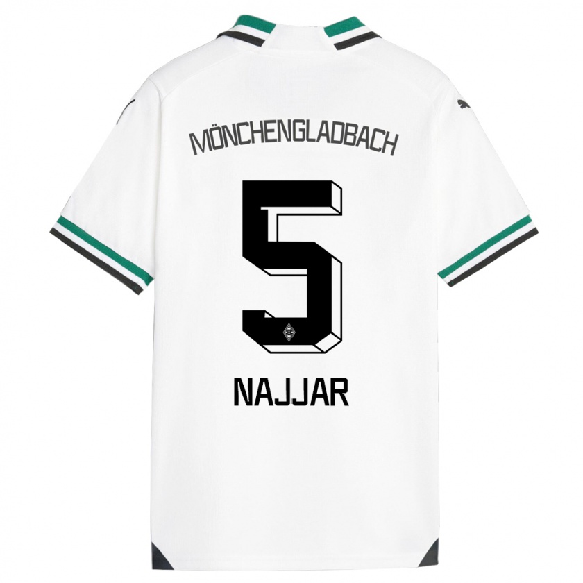 Kandiny Gyermek Jamil Najjar #5 Fehér Zöld Hazai Jersey 2023/24 Mez Póló Ing