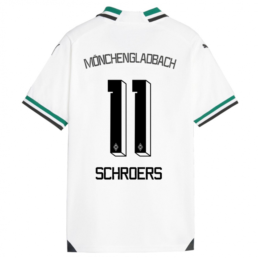 Kandiny Gyermek Mika Schroers #11 Fehér Zöld Hazai Jersey 2023/24 Mez Póló Ing