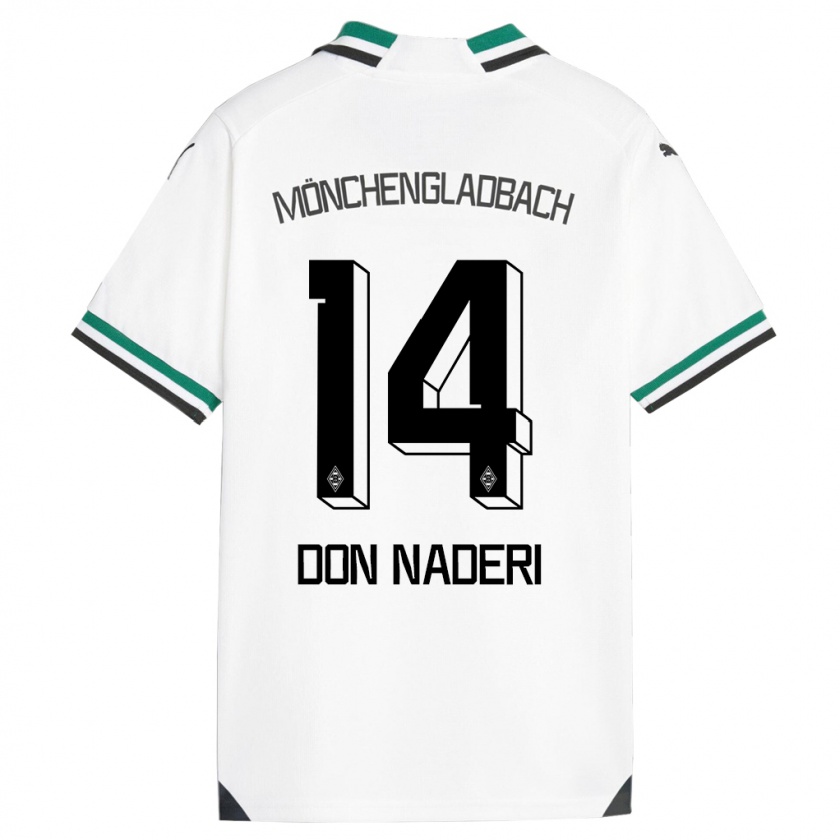 Kandiny Gyermek Ryan Don Naderi #14 Fehér Zöld Hazai Jersey 2023/24 Mez Póló Ing