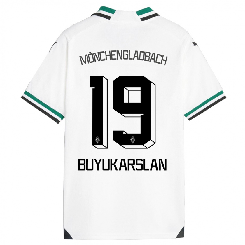 Kandiny Gyermek Oguzcan Büyükarslan #19 Fehér Zöld Hazai Jersey 2023/24 Mez Póló Ing