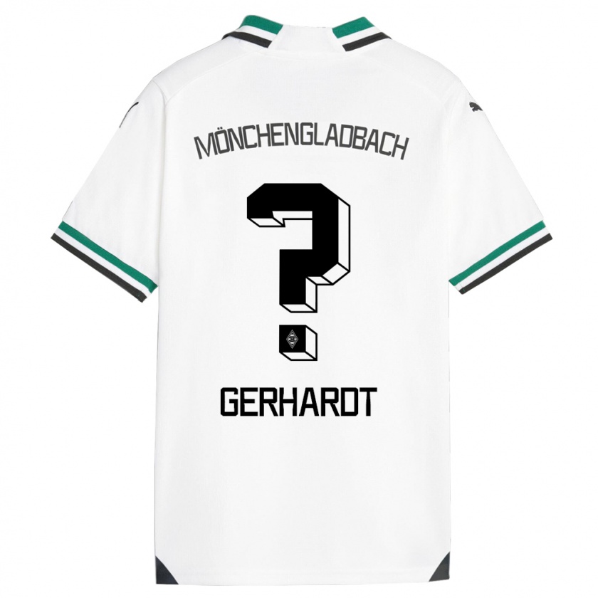 Kandiny Gyermek Konstantin Gerhardt #0 Fehér Zöld Hazai Jersey 2023/24 Mez Póló Ing