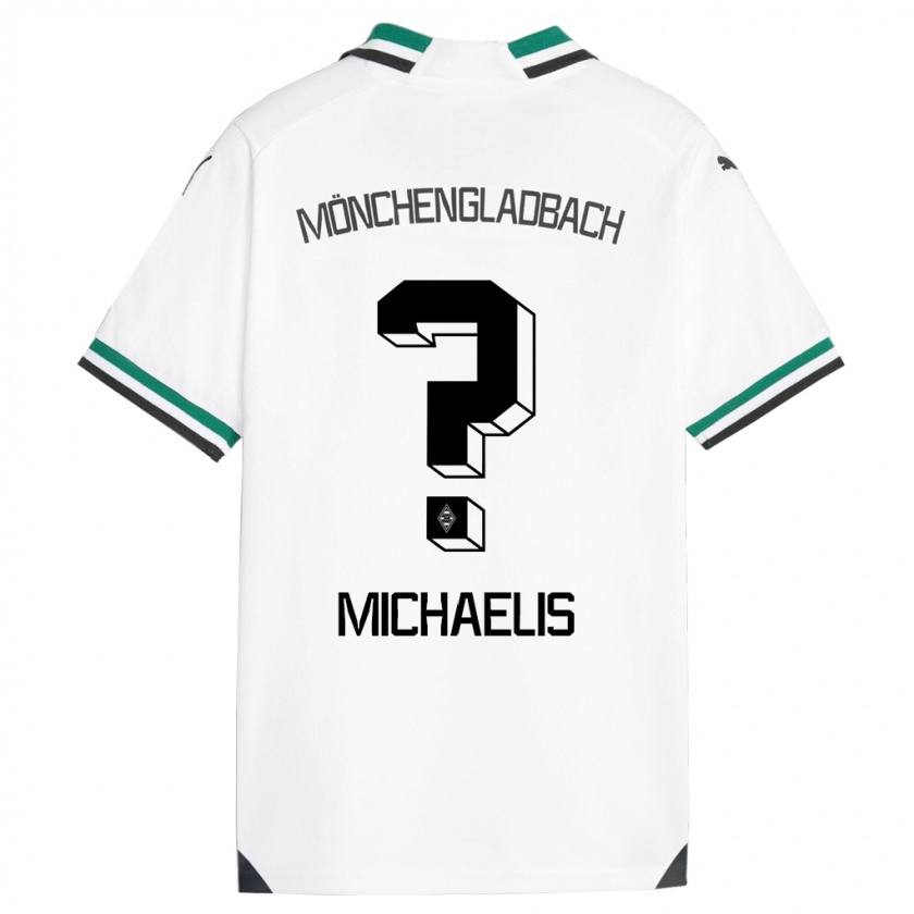 Kandiny Gyermek Yannick Michaelis #0 Fehér Zöld Hazai Jersey 2023/24 Mez Póló Ing