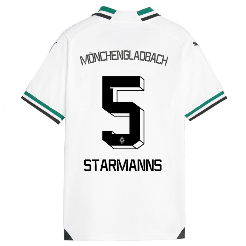 Kandiny Gyermek Sandra Starmanns #5 Fehér Zöld Hazai Jersey 2023/24 Mez Póló Ing