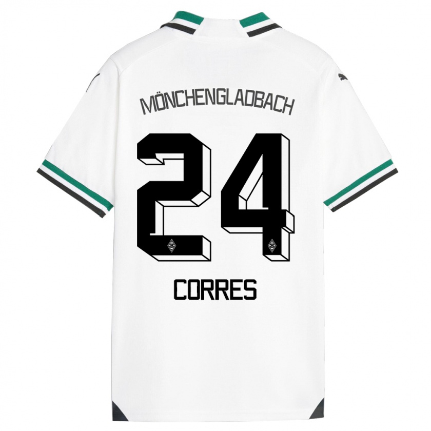 Kandiny Gyermek Carolin Corres #24 Fehér Zöld Hazai Jersey 2023/24 Mez Póló Ing