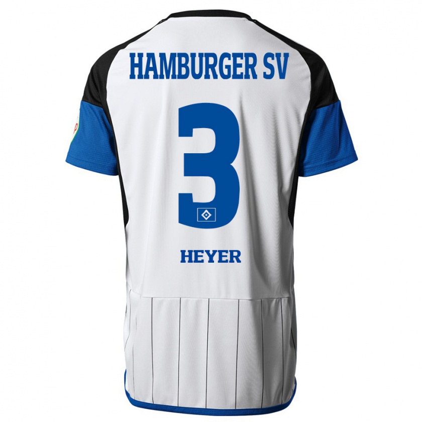 Kandiny Gyermek Moritz Heyer #3 Fehér Hazai Jersey 2023/24 Mez Póló Ing