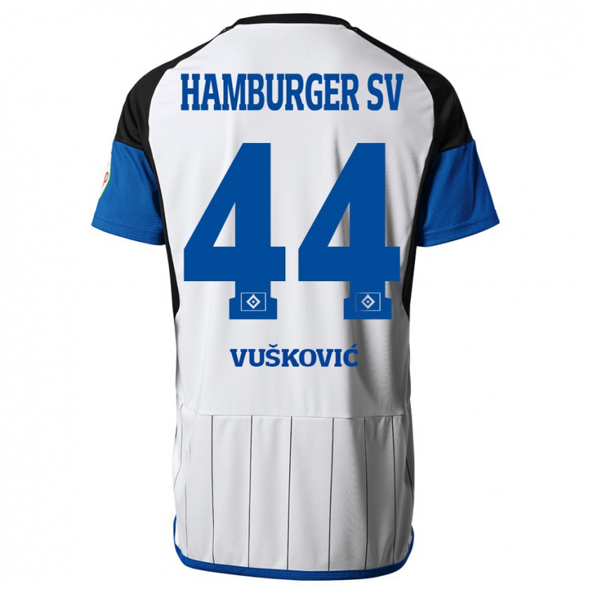 Kandiny Gyermek Mario Vuskovic #44 Fehér Hazai Jersey 2023/24 Mez Póló Ing