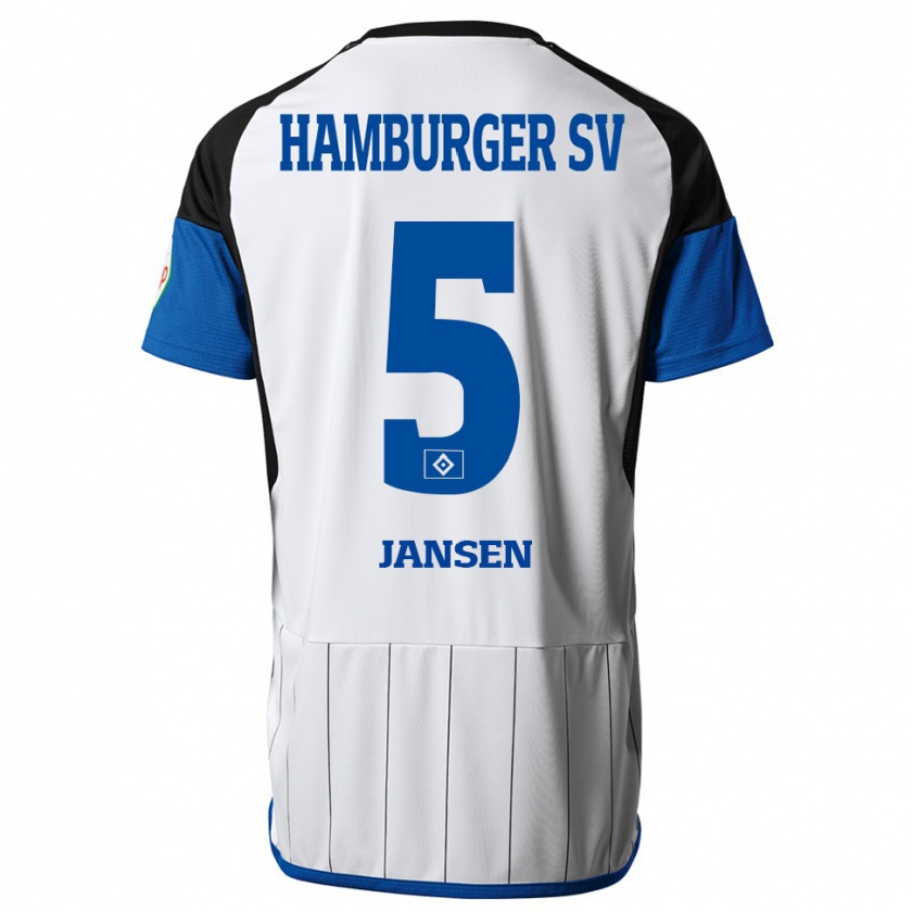 Kandiny Gyermek Marcell Jansen #5 Fehér Hazai Jersey 2023/24 Mez Póló Ing