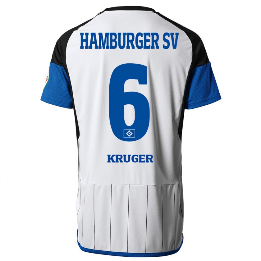 Kandiny Gyermek Artur Krüger #6 Fehér Hazai Jersey 2023/24 Mez Póló Ing