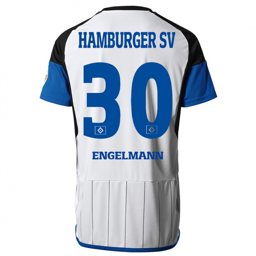 Kandiny Gyermek Timon Engelmann #30 Fehér Hazai Jersey 2023/24 Mez Póló Ing