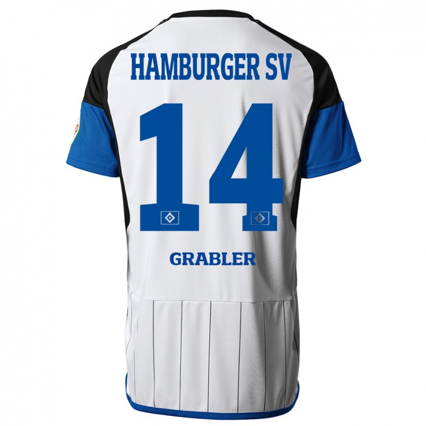 Kandiny Gyermek Lukne Gräßler #14 Fehér Hazai Jersey 2023/24 Mez Póló Ing