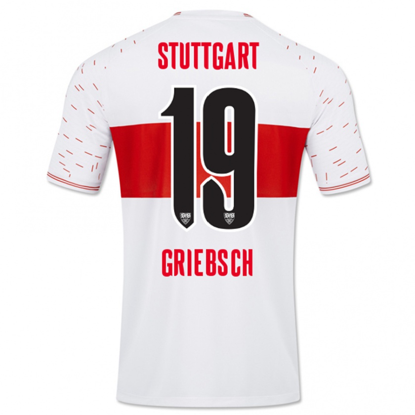 Kandiny Gyermek Lukas Griebsch #19 Fehér Hazai Jersey 2023/24 Mez Póló Ing