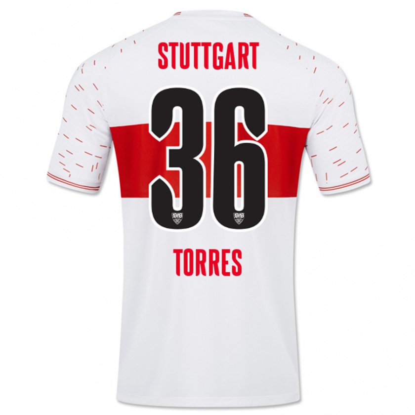 Kandiny Gyermek Yohann Torres #36 Fehér Hazai Jersey 2023/24 Mez Póló Ing