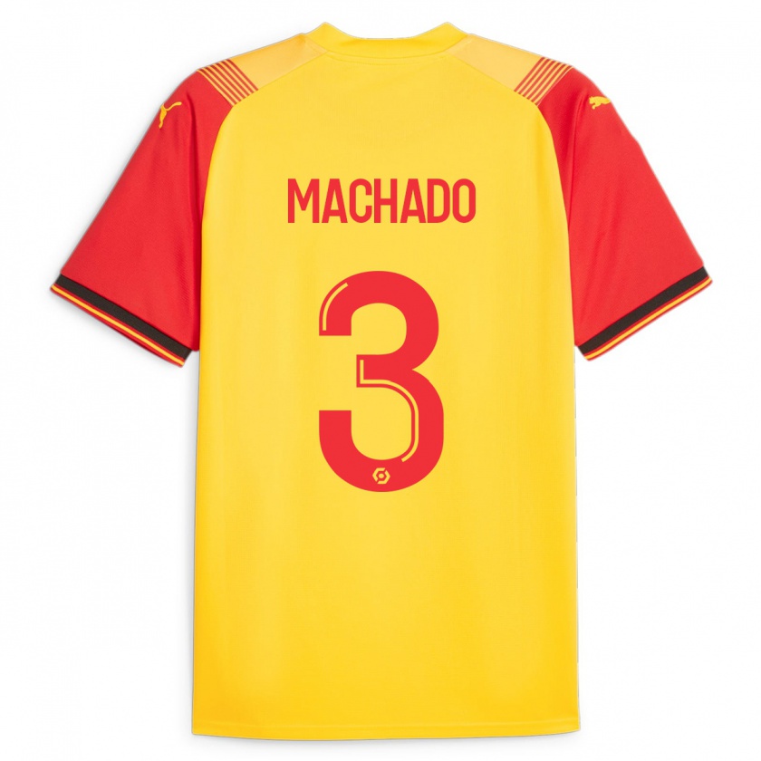 Kandiny Gyermek Deiver Machado #3 Sárga Hazai Jersey 2023/24 Mez Póló Ing