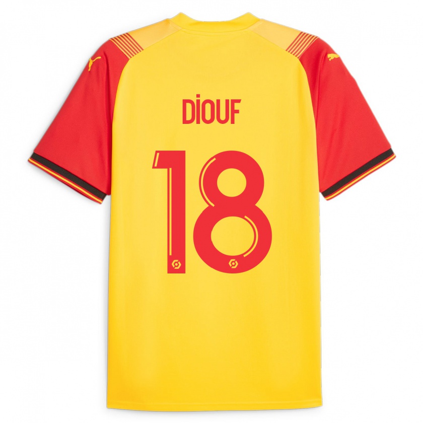 Kandiny Gyermek Andy Diouf #18 Sárga Hazai Jersey 2023/24 Mez Póló Ing