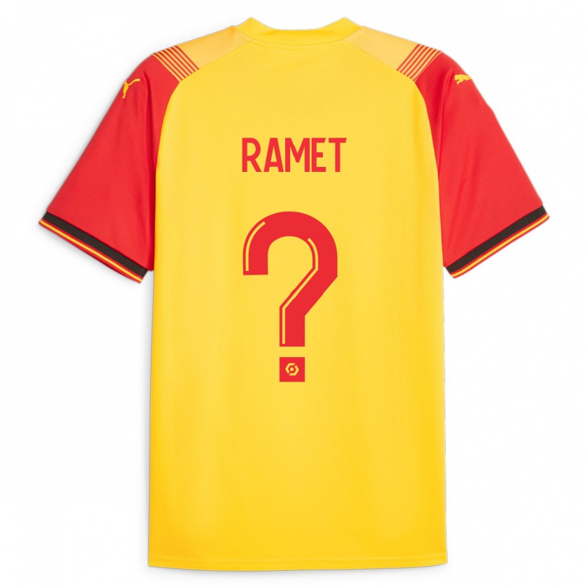 Kandiny Gyermek Simon Ramet #0 Sárga Hazai Jersey 2023/24 Mez Póló Ing